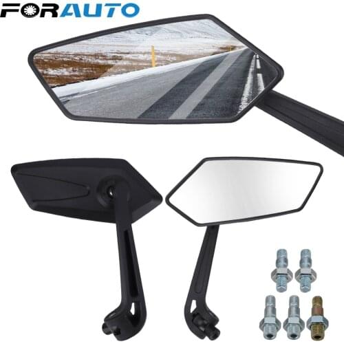 FORAUTO Motorcycle Rearview Mirrors Side Mirrors For Cafe Racer 8mm 10mm Electric Car Scooter Reversing Mirror Universal