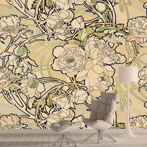 Custom Peony Blossom Trees Photo Walls Papers Home Decor Removable 3d Wallpapers for Living Bed Room Bathroom Floor Murals Rolls