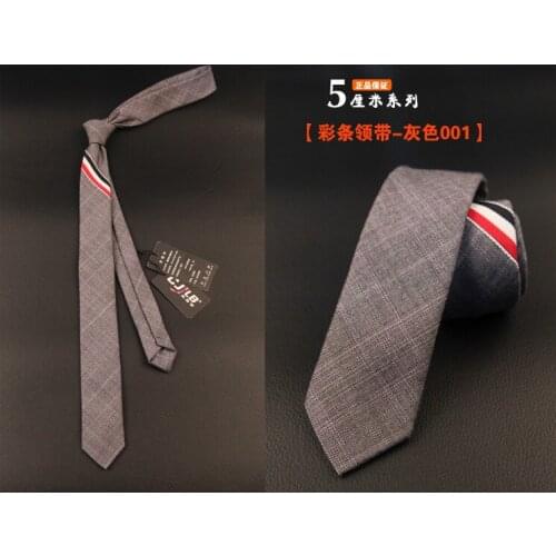 Cotton fashion three-color tie 5cm men and women trendy casual British popular style narrow version