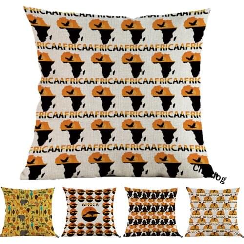 Africa Painting Art African Impression Exotic map Decoration Style Sofa Throw Pillow Cover Cotton Linen Oil Cushion Cover Covers