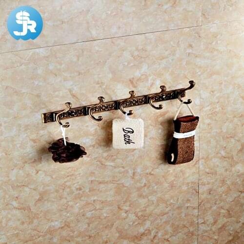 2018 new arrival classic vintage coat hook metal wall hooks space aluminum bathroom hook bronze coat hooks free shipping 2018