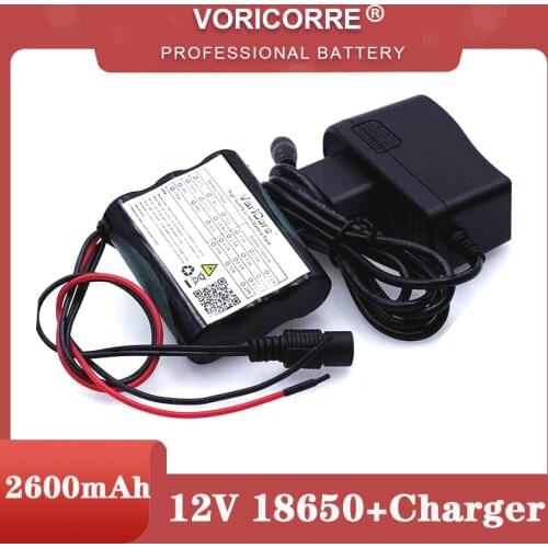VariCore 12 V 2600 mAh 18650 Li-ion Rechargeable battery Pack for 35W LED Lamp CCTV Camera 2.6A Batteries + Protection board