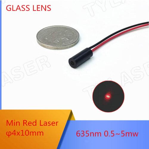 Min Size Buit in PCB D4x10mm 635nm 0.5mW 1mW 5mW Red Dot Laser Module Industrial Grade APC Driver