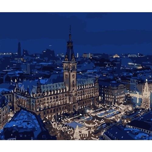 City Paris Street scenery popular diy oil painting by numbers kit painting Diy canvas paint by numbers Acrylic Handpainted