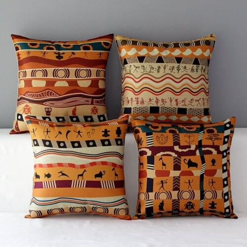 Africa pillow cover, Africa style animal painting Geometry throw pillow case pillowcase wholesale