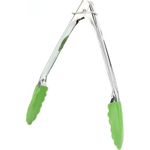 Non-slip Silicone Kitchen Clamps Barbecue Tongs Food Meat Baking Bread Tongs Clip Stainless Steel Clip Barbecue Cooking Utensil