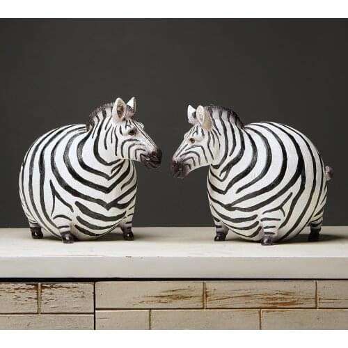 New Creative Zebra Statue Zebra Home Decor Living Room Zebra Sculpture Wine TV Cabinet Ornament Crafts Abstract Animal Figurine