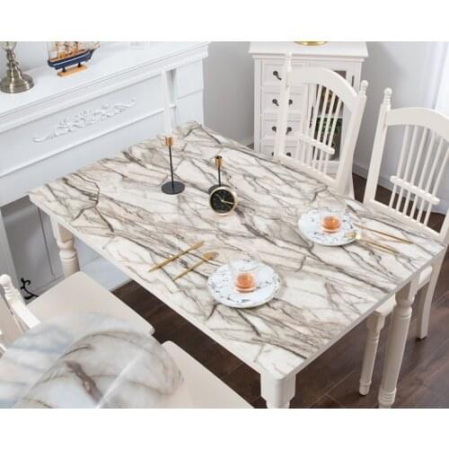 Durable Soft PVC Oilproof Waterproof Plastic Tablecloth Home Decor Simple Modern Style Table Mat Plaid Dining Tablecloth LF926