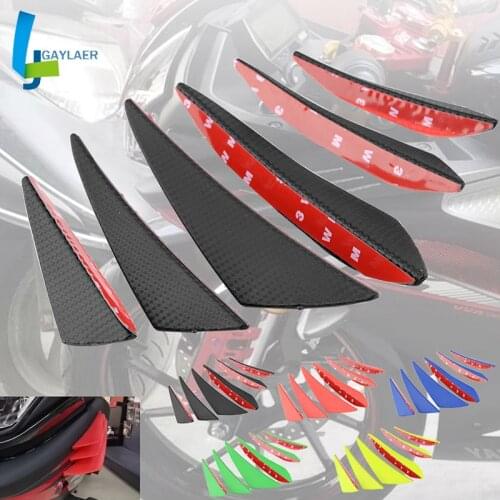 For BMW Yamaha Honda Suzuk Motorcycle Front Winglet Fairing Side Wing Windshield Air Deflector Aerodynamic Wing Kit Spoiler