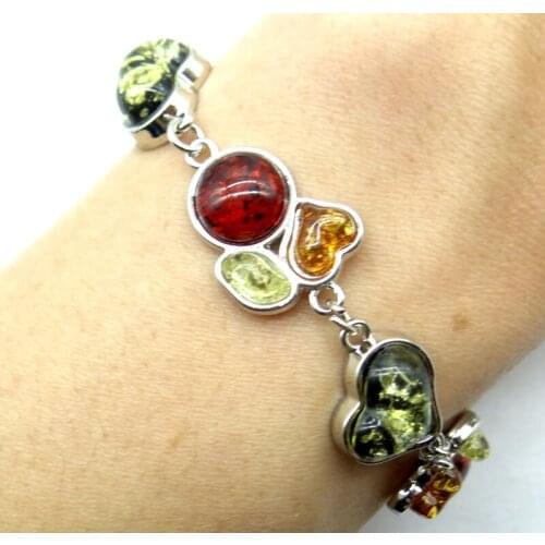 Wholesale Fashion Precious Modernist TEARDROP GOLDEN HONEY PRESSED AMBERS Bracelets jewellery making Free shipping A7