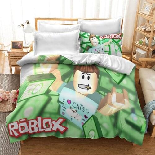 Money Roblox Duvet Cover Pillowcase single bed bedding bag 3D Printed Home Robot Dolls Catoon Kids Room Decor Polyester Students