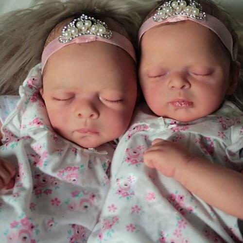 20Inch Lifelike Reborn Doll Kit Twins Pia & Maditha with Bodies Diy Unpainted Unfinished Doll Parts Diy Reborn Dolls Toys
