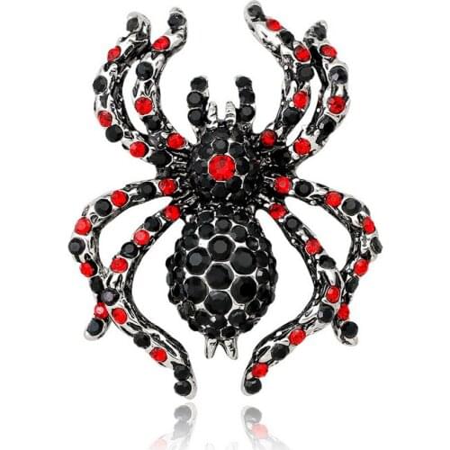Earofcorn Retro Brooches Rhinestone Exaggerated Colorful Spider Decoration Trend Mens Brooches Jewelry