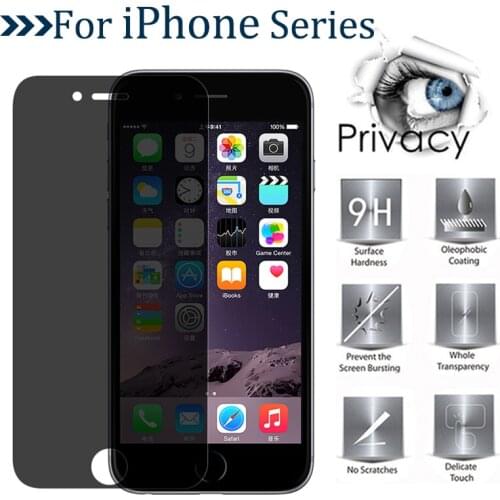 9H Anti Privacy Screen Protector for iPhone 8 7 Plus 6 6s Plus 5 5s SE Protective Glass For iPhone XS Max XR X Anti Spy