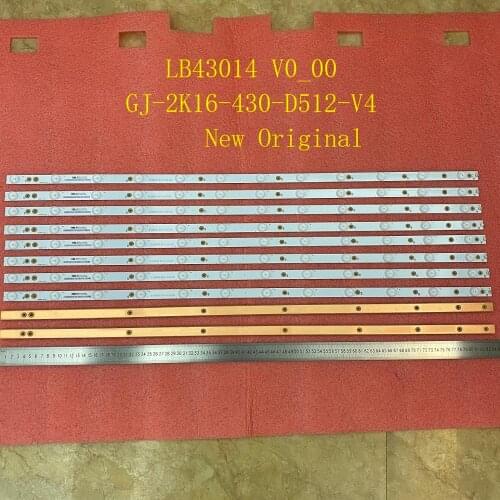 New 40 PCS/lot 12LED LED backlight strip for 43PUS6551 43PUS6401 LB43014 V0_00 43PUS6501 43PUS6101 43PUS6201 TPT430U3 43PUH6101