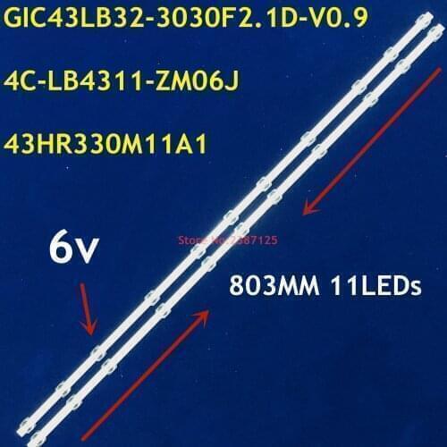 20pcs/lot LED backlight bar For TCL 43S6500FS 43S6500 43S423 43S421 Thomson 43UD6426 4C-LB4311-HR01J ZM05J GIC43LB32_3030F2.1D