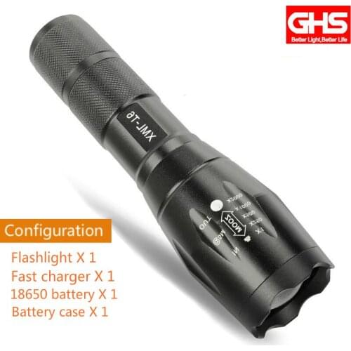 Waterproof Power Light LED Flashlight T6 Light Charge Flexible Zoom Outdoors Camp Cycling Flashlight 18650 Battery Waterproof