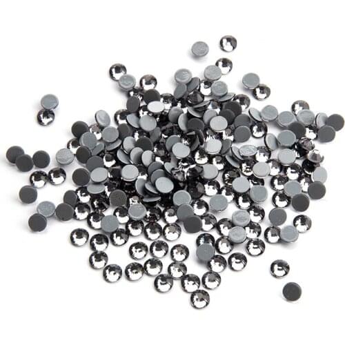 All Sizes Black Dia Hot Fix Rhinestone Shiny Crystal SS6-SS30 For Clothes DIY Free Shipping