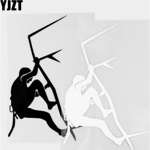 YJZT 12.3×18.0CM Creative Rock Climber Pattern Personalized Decoration Vinyl Decal Car Sticker Black/Silver 20A-0274