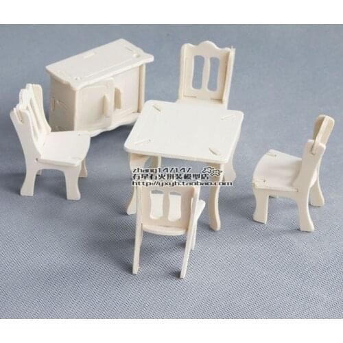 3D wooden puzzles furniture toys Pretend Play Educational Puzzle toy for children dollhouse doll house Bathroom bedroom