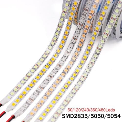 5M LED Strip Lights 12V 2835 5050 5054 Flexible RGB LED Tape Ribbon Waterproof Rope Light Diode Tape 60/120/240/360/480Leds