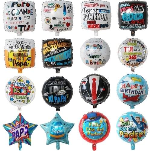 50/100pcs Spanish Happy Fathers Day Balloon super PaPa Aluminium Foil Helium Balloon Fathers Theme Party Decoration Globos
