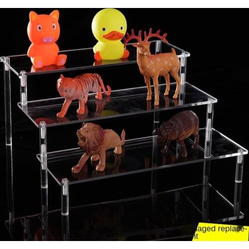 Acrylic Display Stand Transparent Ladder Blind Box Storage Doll Toy Car Model Hand-run Display Shelf Wholesale Custom