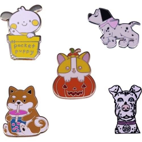 Cute dog Brooch Cartoon Animal Gifts