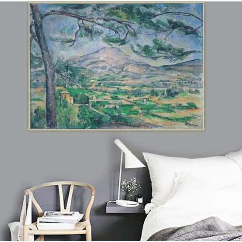 Citon Paul Cezanne《Mount Sainte-Victoire with Large Pine, 1882》Canvas Art Oil Painting Wall Background Decorations Home Decor
