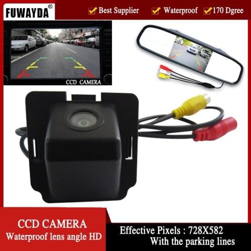 FUWAYDA Color Car Rear View Camera for Mitsubishi Outlander 2007-2010,with 4.3 Inch foldable LCD TFT Monitor HD