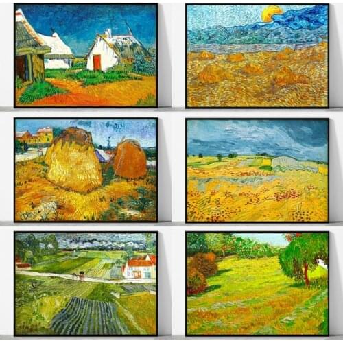 Van Gogh Landscape Canvas Painting Posters and Prints Wall Art Pictures Reproductions for Living Room Cuadros Home Decoration