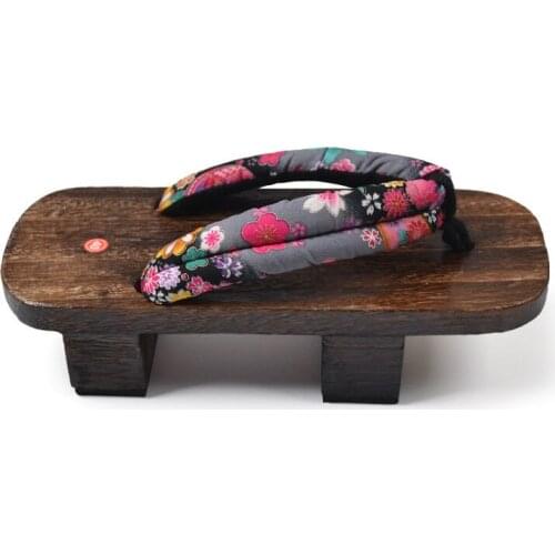 Geta Anime Costume Japanese Traditional Lace-up Outdoor Slippers Ethnic Style Summer Shoes Paulownia Wooden Kimono Samurai Shoes