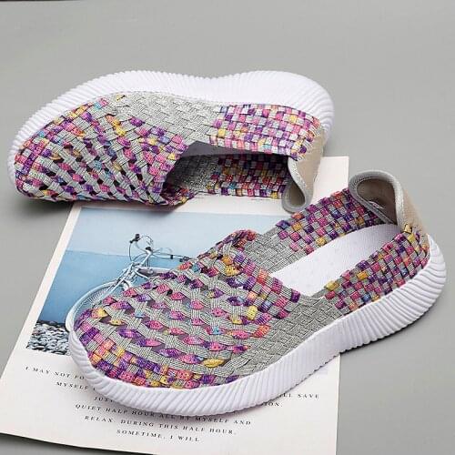 PUPUDA Women Casual Shoes Breathable Slip On Loafers Women Sneakers Summer Lightweight Sneakers 2021 Walking Flat Shoes Women