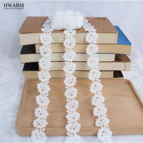 African white lace fabric 2019 high quality lace wedding decoration trim DIY 5yard New milk silk bar code lace spot lace fabric