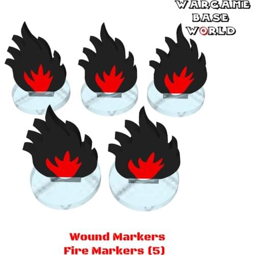 Wargame Base World - Wound Markers - Fire Markers (5)