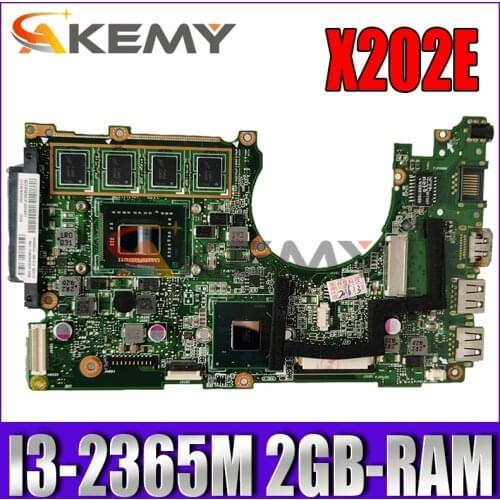 Akemy X202E Laptop motherboard for ASUS S200E X201E X201EP original mainboard 2GB-RAM I3-2365M