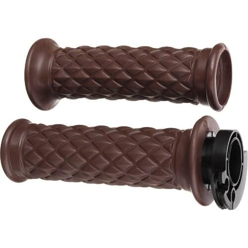 Mayitr 1pc 7/8" Universal Brown Motorcycle Handlebar Durable Silicone Motor Hand Grips for Cafe Racer Bobber Clubman Custom