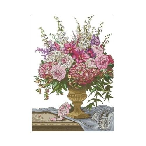 Classical Vase Symphony Needlework,For Embroidery,DIY 14CT Unprinted Arts Cross stitch kits Set Cross-Stitching Home Decor