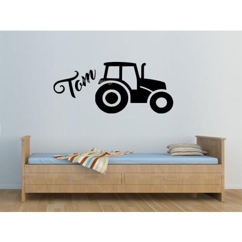Tractor Custom Name Wall Sticker Personalised Boys Room Custom Kids Name Wall Decal Home Decor nursery Living Room Mural EA903
