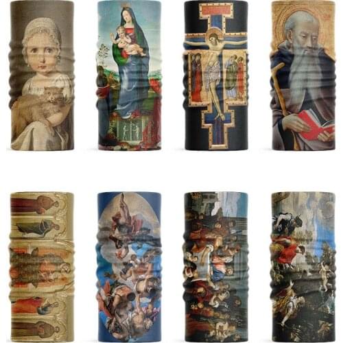 New 3D Printed Oil Painting Women Headscarf Louvre Van Gogh Art Kerchief Headdress Tubular Sports Men Neck Gaiter Face Bandana