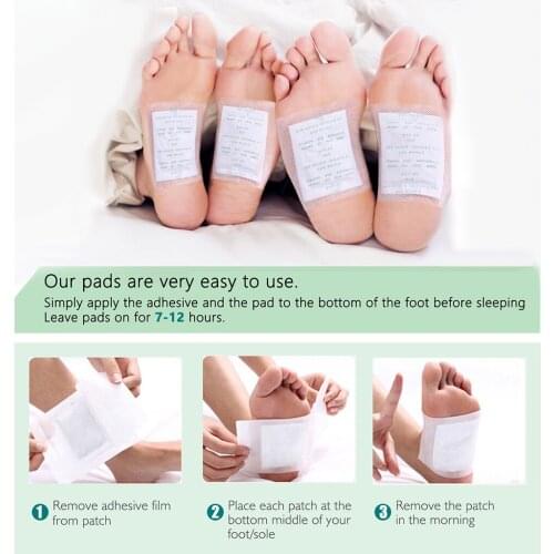 Wormwood Detox Foot Pads Patches with Adhersive Anti-Swelling Foot Care Tool Relieve Stress One Size Fits All