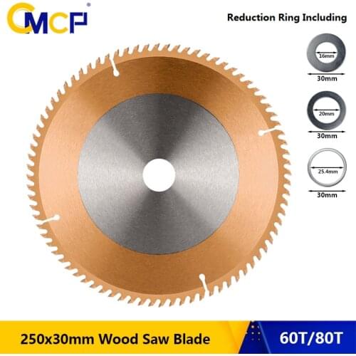 CMCP 250x30mm Wood Saw Blade TiCN Coated Circular Saw Blade Disc 60T 80T Wood Cutting Disc Carbide Tipped Saw Cutting Disc