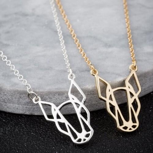 Hfarich Charm Bull Terrier Dog Animal Pendant Necklaces Stainless Steel Pet Puppy Jewelry for Women Kids Christmas Gifts
