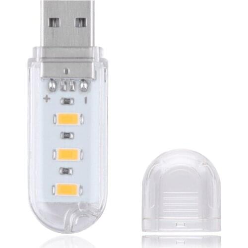 Portable Mini USB Glow Light DC 5V Book Lights Laptop Power Bank Powered 3 LEDs Lamp Party Luminous Light