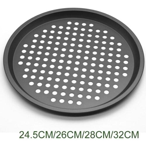 Pizza Baking Pan Kitchen Tray Non-stick Coating Serving Plate 24.5cm/26cm/28cm/32cm Diameter Bakeware Pizza Tools