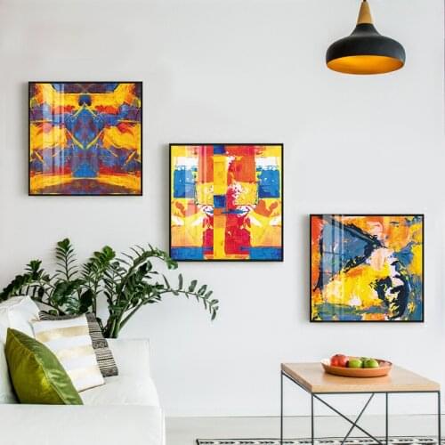 Light Luxury Living Room Home Decoration Modern Minimalist Sofa Background Wall Nordic Creative Square Printing Art Mural Core