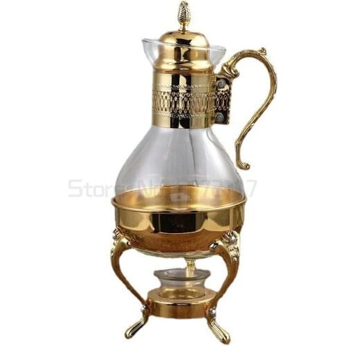 European-style new heatable glass coffee pot home fruit teapot flagon luxury new coffee shop dish Coffee accessories