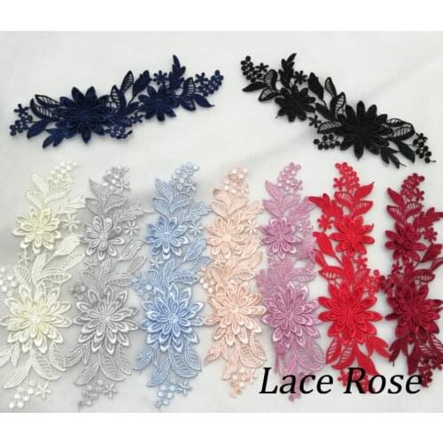 Embroidery Flower Diy Lace Applique Patches For Clothing Wedding Dress Sew On Lace Fabrics Patch Decoration Jewelry Accessories