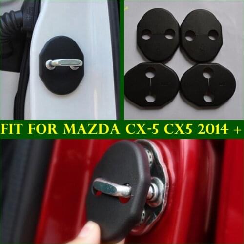 Lapetus Inner Door Lock Buckle Cover Trim Protection Kit 4 Piece / Set Accessories Fit For Mazda CX-5 CX5 2014 - 2021 Plastic