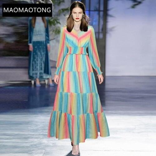 Fashion Designer Suit Spring Summer Women V-neck Long sleeve Short Tops+ Long skirt color print fashion Two-piece set